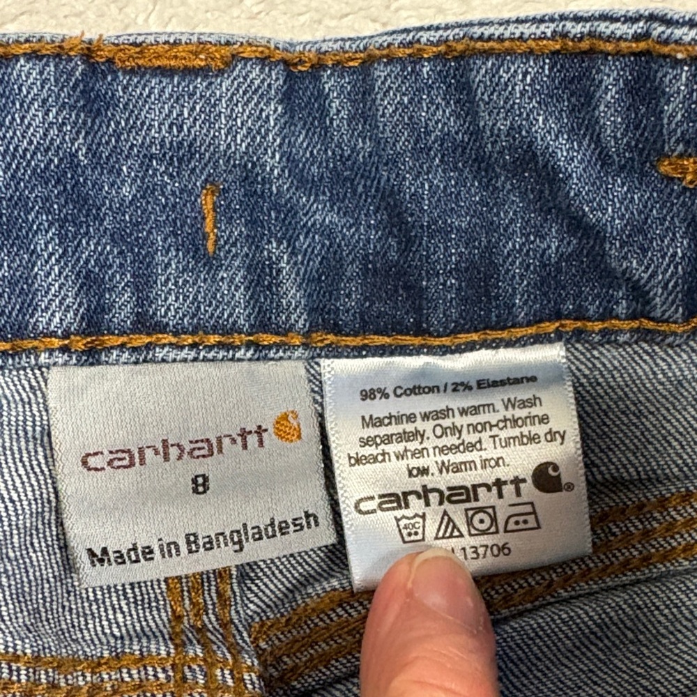 Carhartt Relaxed carpenter Fit Denim blue Jeans boys size 8 - Picture 6 of 9